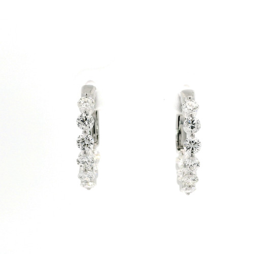 Round Diamond Hoop Earrings in 14kt White Gold GBC-13273