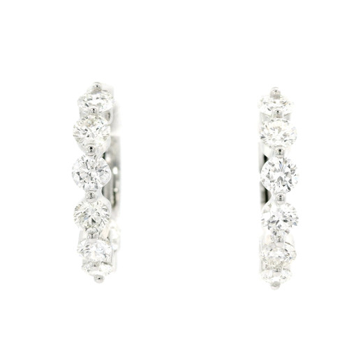 Diamond Hoop Earrings in 18kt White Gold GBC-13268