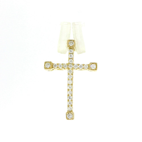 14kt Yellow Gold Diamond Cross Pendant GBC-13267