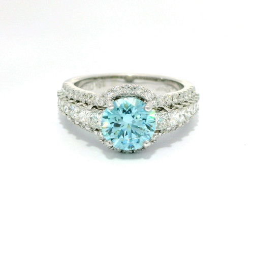 Fancy Intense Lab Grown Blue Diamond Engagement Ring in 18kt White Gold LGD-10255