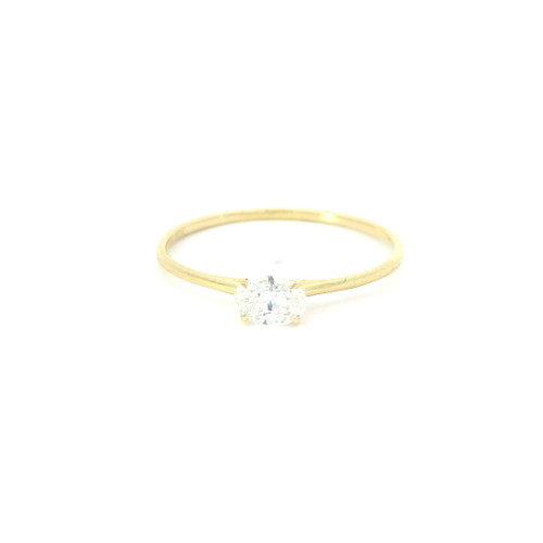 Oval Lab Grown East/West Ring 14k Yellow Gold SIM-10713
