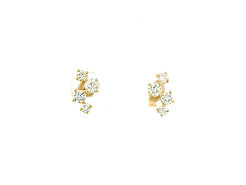 14k Yellow Gold Diamond "Bubble" Earrings LJI-10123