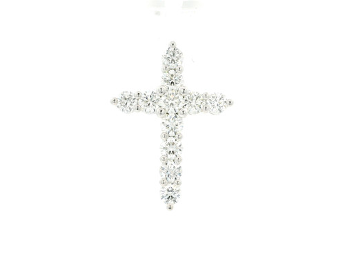 Diamond Cross Pendant 14k White Gold LJI-10118