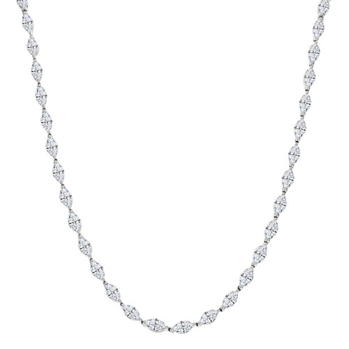 Stunning Natural Diamond Marquis Tennis Necklace 401-10372
