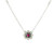 Elegant Ruby and Diamond Flower Pendant Necklace DC-10934