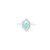 White Gold Ring with Greenish-Blue Opal Cabochon GBC-13220