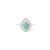 White Gold Cocktail Ring with Pear-Shaped Blue Opal Cabochon GBC-13233