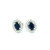 Oval Blue Sapphires and Diamond Halo Stud Earrings GBC-13205