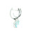 White Gold Dangle Earrings with Heart-Shaped Blue Topaz and Diamonds GBC-13201