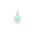 White Gold Pendant with Oval Cabochon Opal and Diamonds GBC-13167