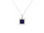 White Gold Necklace with Square Step-Cut Amethyst and Diamonds GBC-13203