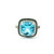 Silver Cocktail Ring with Cushion-Cut Blue Topaz and Blue Diamonds RPG-10330