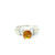 Platinum and 18k Yellow Gold Ring with Cushion-Cut Citrine, Pear and Baguette Cut Diamonds RPG-10317