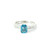 Emerald-Cut Blue Topaz and Diamond White Gold Ring RSM-11302