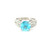 White Gold Ring with Blue Round Cut Topaz and Diamonds RPG-10372