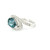 White Gold Cocktail Ring with Blue Topaz and Diamonds LJI-10033