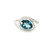 White Gold Cocktail Ring with Blue Topaz and Diamonds LJI-10033