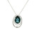 White Gold Necklace with Blue Topaz and Diamonds LJI-10056
