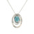 White Gold Necklace with Blue Topaz and Diamonds LJI-10056