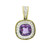 Yellow and White Gold Pendant with Cushion-Cut Amethyst and Diamond Halo MBR-10136