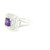 White Gold Diamond Ring with Cushion-Cut Amethyst RSP-10261