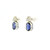 White Gold Diamond Drop Earrings with Oval Iolite Cabochons 235-10155