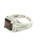 White Gold Diamond Ring with Square-Cut Garnet Gemstone DTC-10052