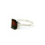 White Gold Diamond Ring with Emerald Cut Garnet LJI-10044