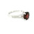 White Gold Diamond Solitaire Ring with Round Red Garnet LJI-10094