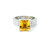 White Gold Diamond Ring with Princess-Cut Citrine Gemstone REG-10804