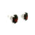 White Gold Diamond Stud Earrings with Oval Garnet Cabochons 235-10270