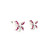 White Gold Dragonfly Earrings with Ruby Gemstones 230-10133