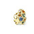 Yellow Gold Stud Earrings with Multicolor Gemstones 235-10229