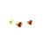 Yellow Gold Stud Earrings with Heart-Shaped Garnets 200-10015
