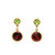 Rose Gold Dangle Earrings with Pink Tourmaline, Peridot, and Diamond Accents MBR-10190