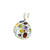White Gold Multi-Gemstone Orb Pendant GBC-11186
