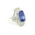 White Gold Cocktail Ring with Cushion Tanzanite RPG-10249