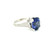 White Gold Diamond Cocktail Ring with Royal Blue Created Sapphire RPG-10379