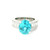 White Gold Diamond Ring with Blue Zircon RSP-10267