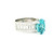 White Gold Diamond Ring with Blue Zircon RSP-10267