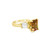 Yellow Gold Ring with Emerald-Cut Bio-Colored Orange Tourmaline RPG-10369