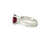White Gold Diamond Ring with Oval Rhodolite RPG-10358