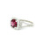 White Gold Diamond Ring with Round-Cut Rhodolite RSM-11414