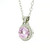 White Gold Diamond Charm Necklace with Kunzite 565-10132