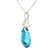 White Gold Diamond Necklace with Blue Topaz 560-11535