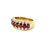 Yellow Gold Band Ring with Diamonds and Rubies MEM-11083