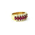 Yellow Gold Band Ring with Diamonds and Rubies MEM-11083