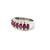 White Gold Ring with Round Diamonds & Oval Ruby Gemstones MEM-11082