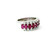 White Gold Ring with Round Diamonds & Oval Ruby Gemstones MEM-11082