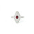 White Gold Cocktail Ring with Red Ruby Center RPG-10350